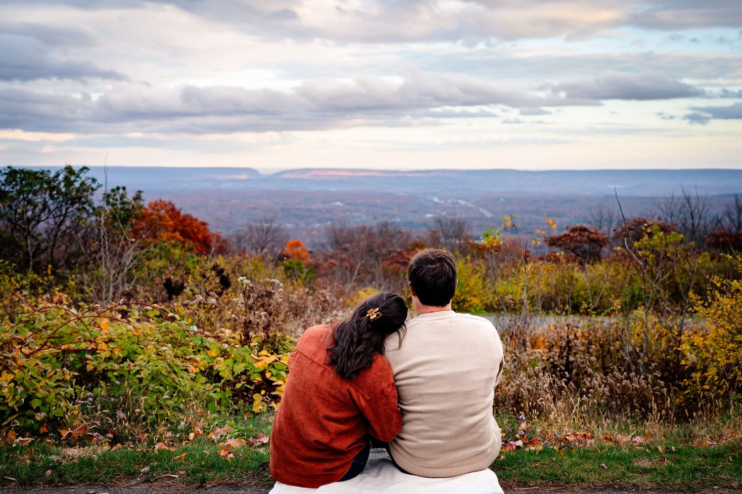 Couple Overlooks Bear Creek near Jim Thorpe, PA after their proposal