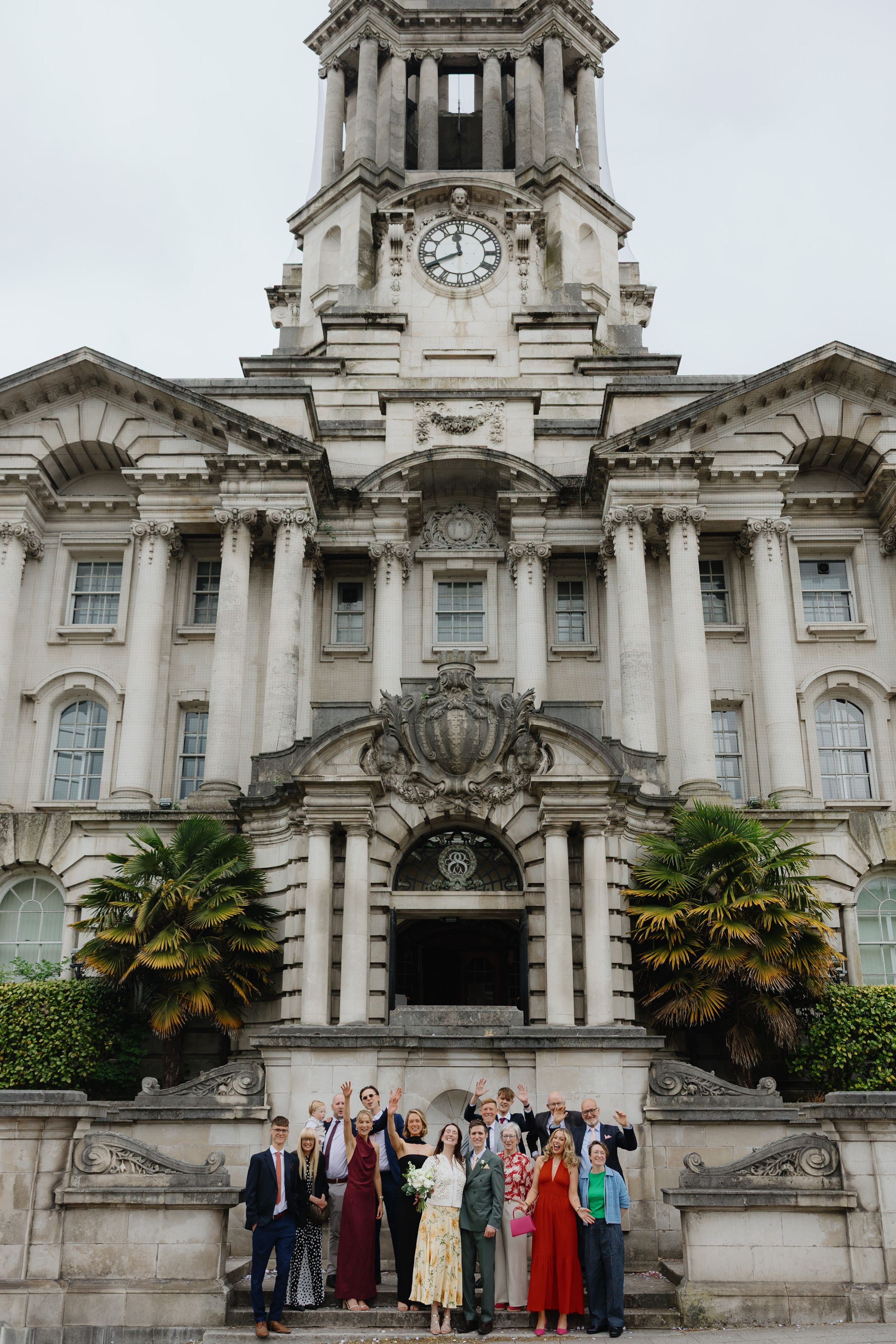 Wedding party photos at wedding in Stockport Town Hall