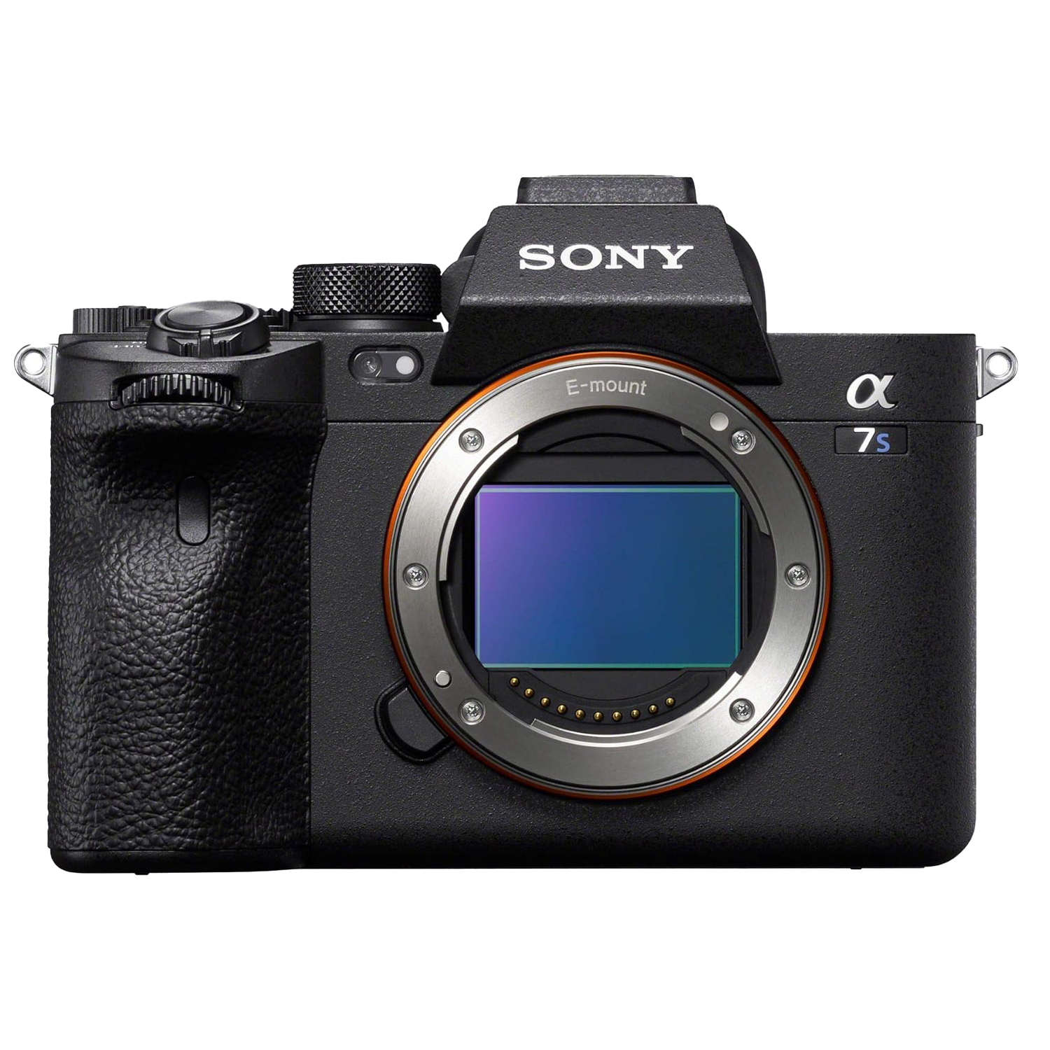 Sony Alpha A1 professional mirrorless digital camera body showing front view with exposed lens mount and sensor.