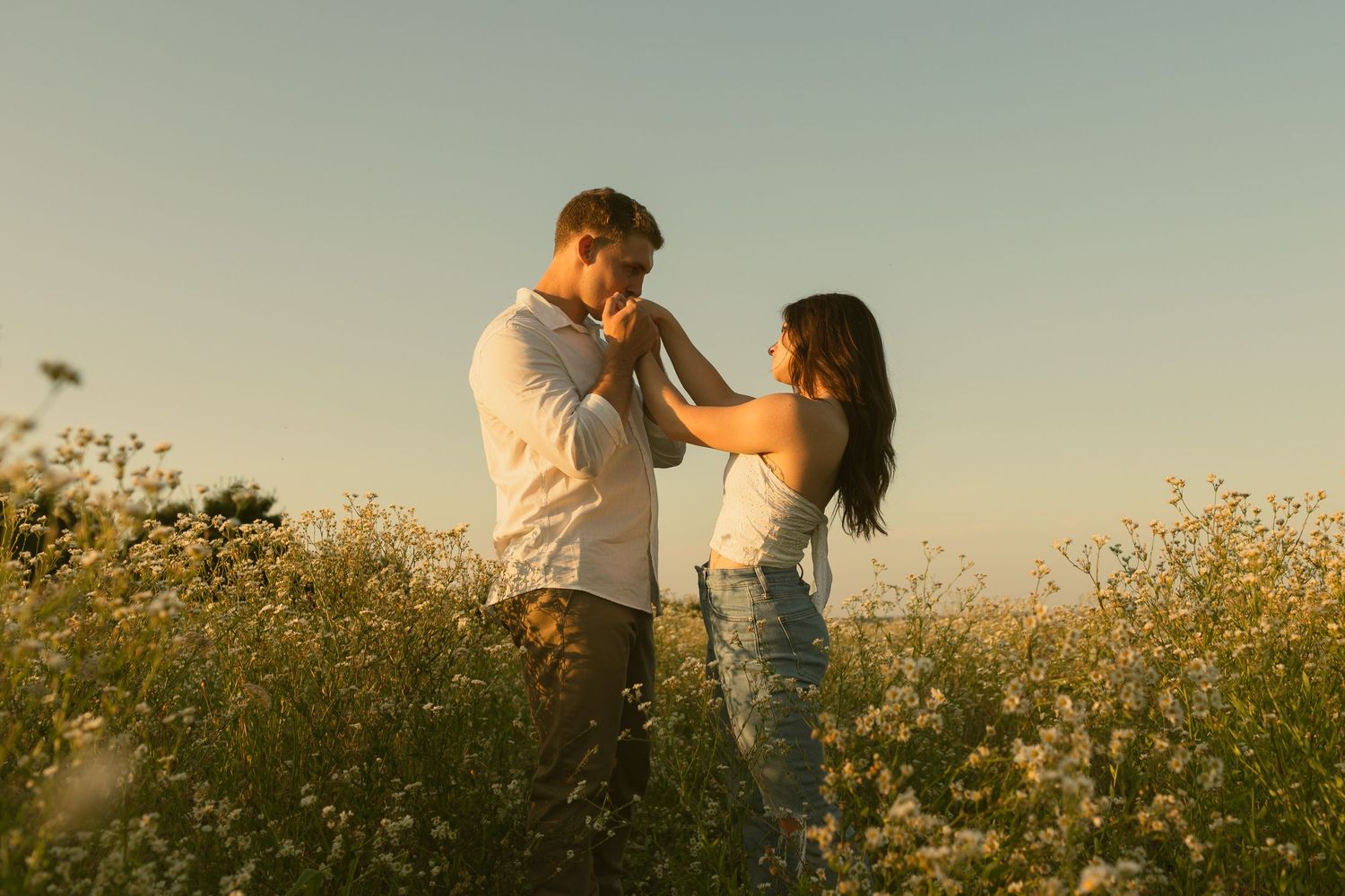 Summer couple's session at the beach editorial photography