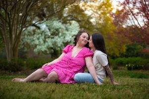lesbian couple in beautiful park