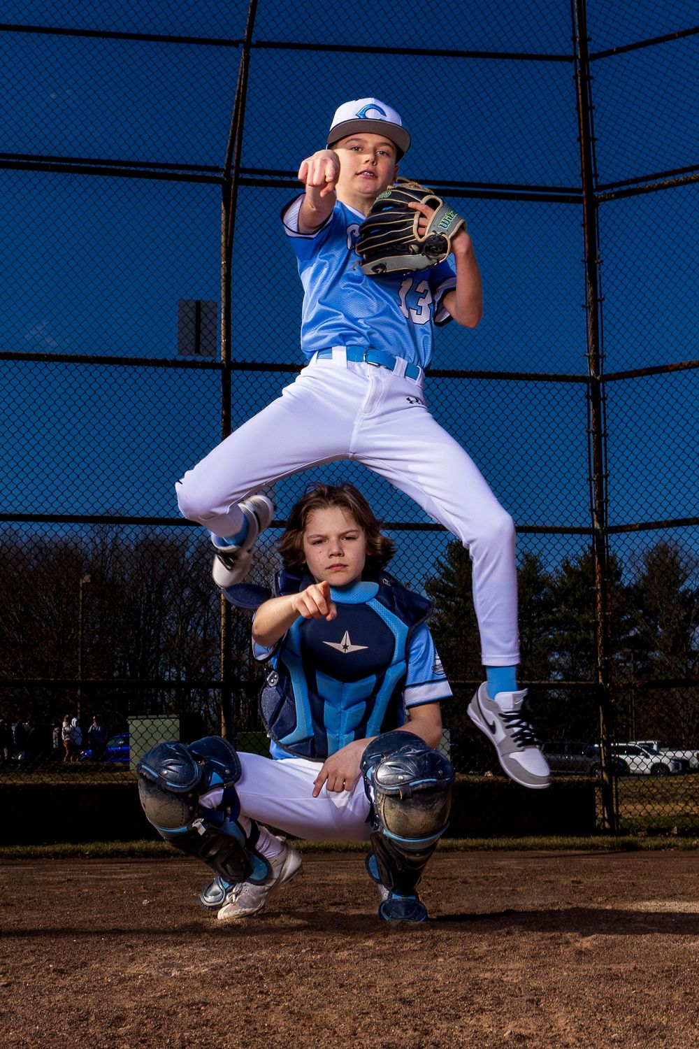baseball players leapfrog suzi gibson photography dramatic sportraits sport portraits senior baseball maryland dmv