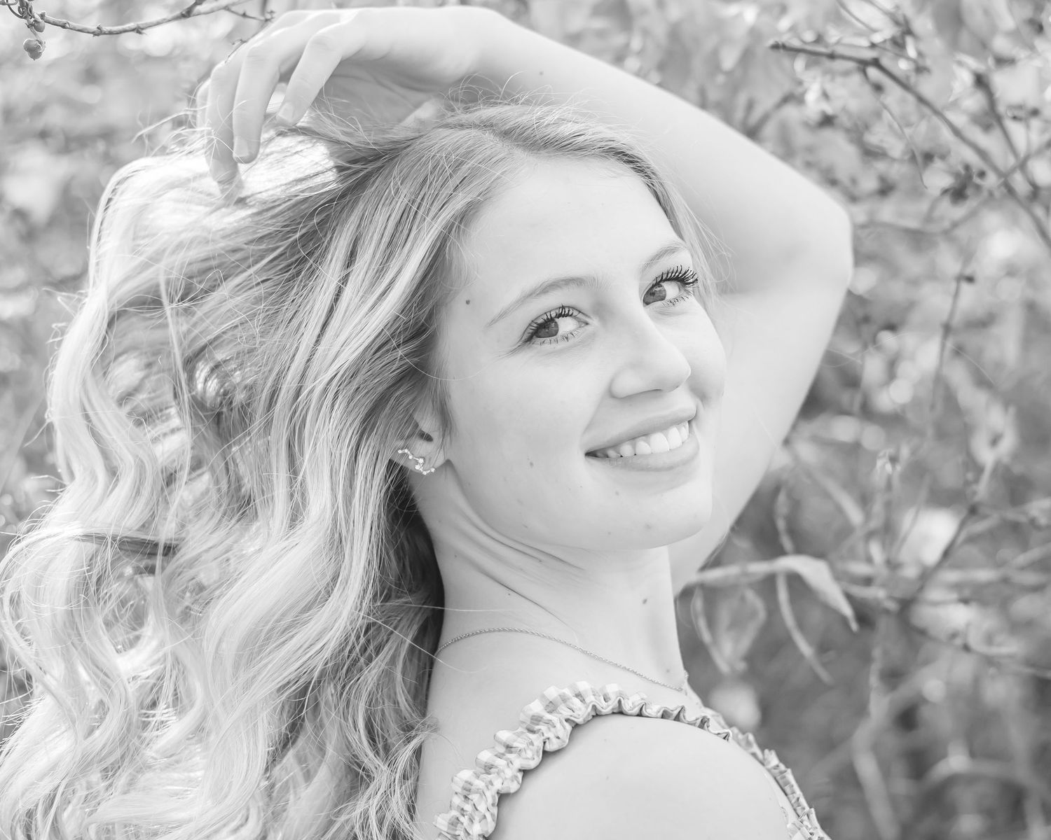 Dreamy black and white outdoor portrait series.