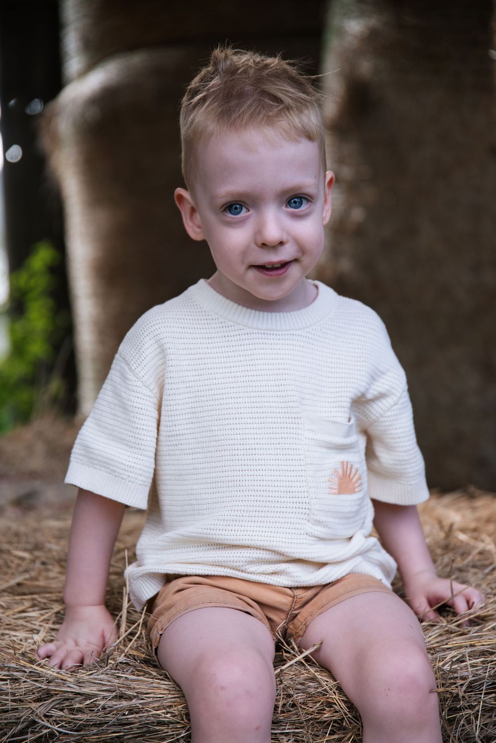 cute little shy smile for his photo session in Beaudesert