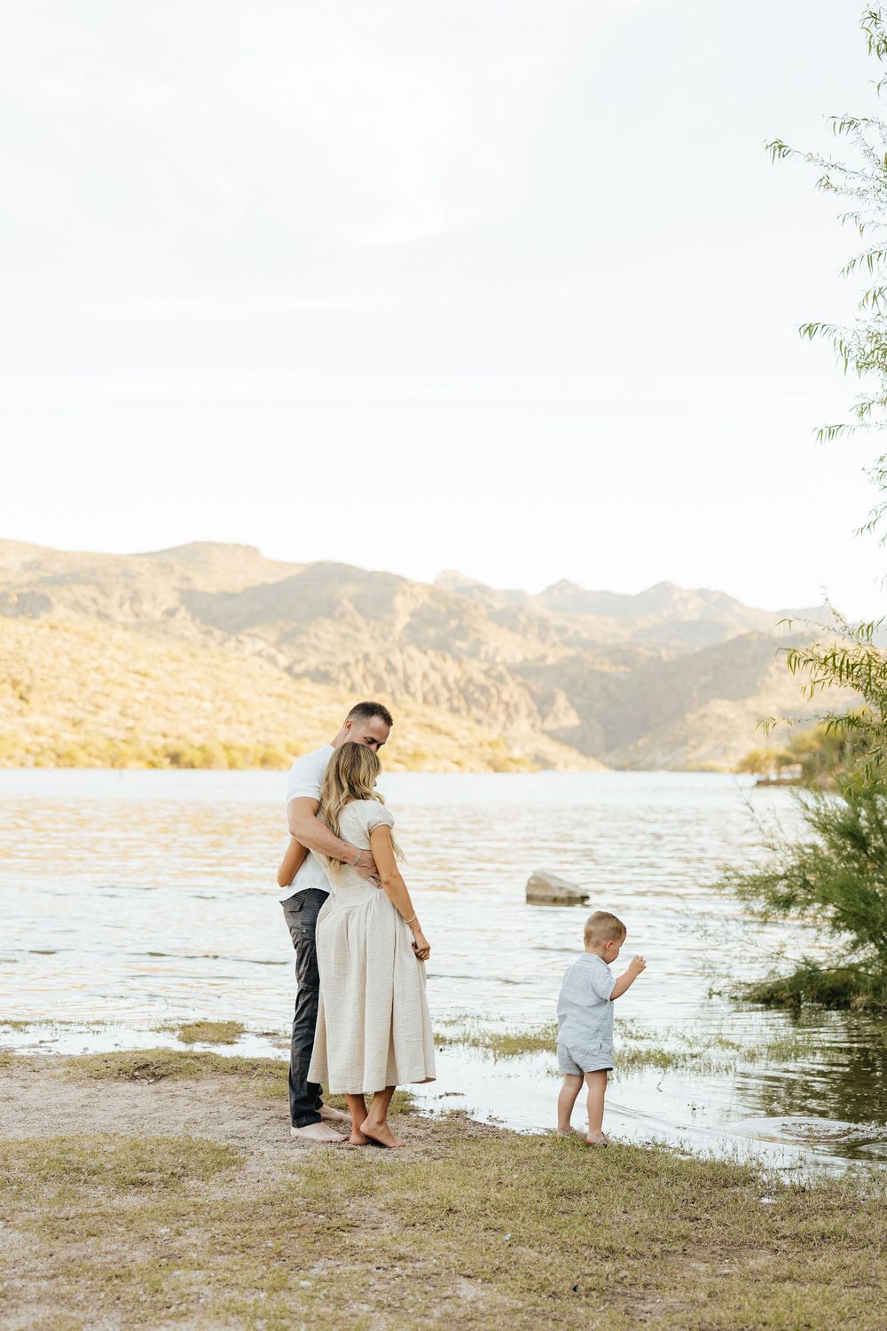Sunset Lake Family Photo, Candid Family Photos