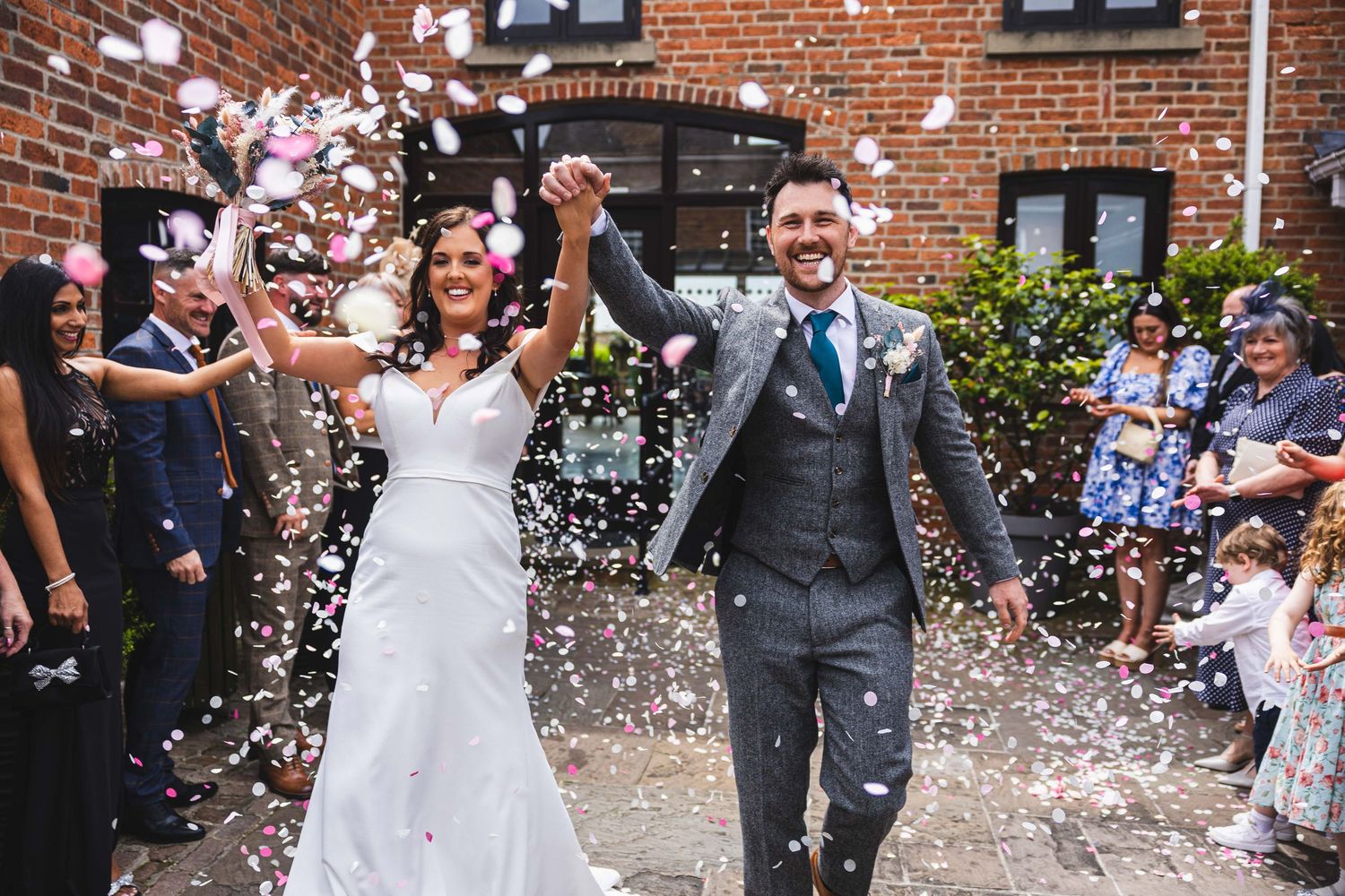 confetti at swancar farm wedding