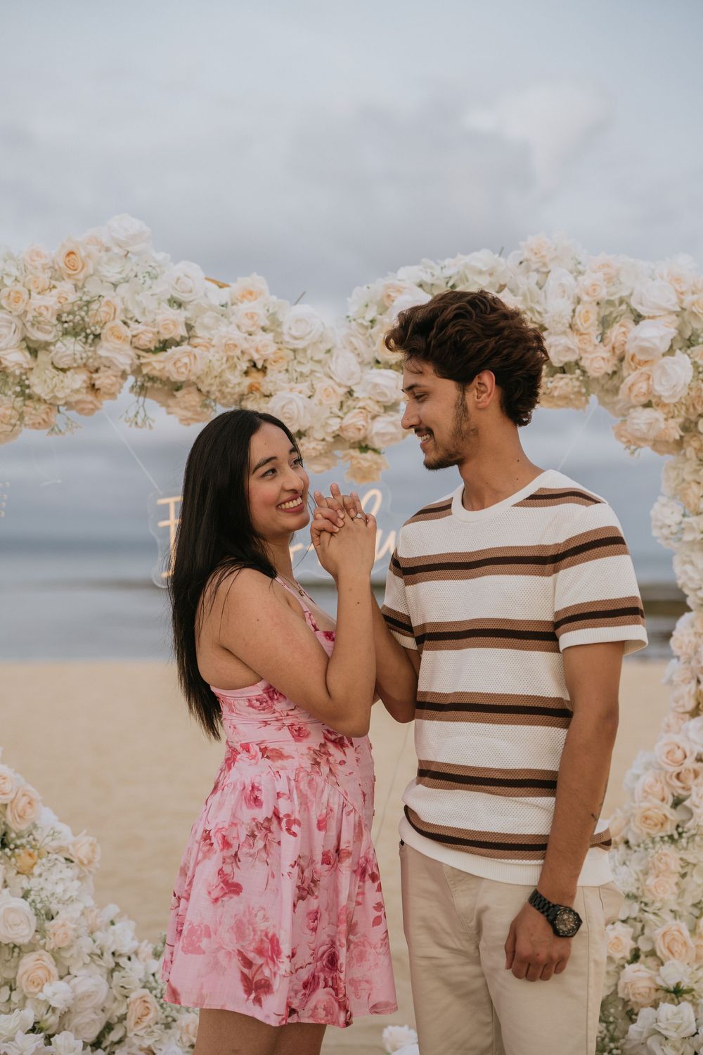 Luxury proposal photography experience at Mengiat Beach.