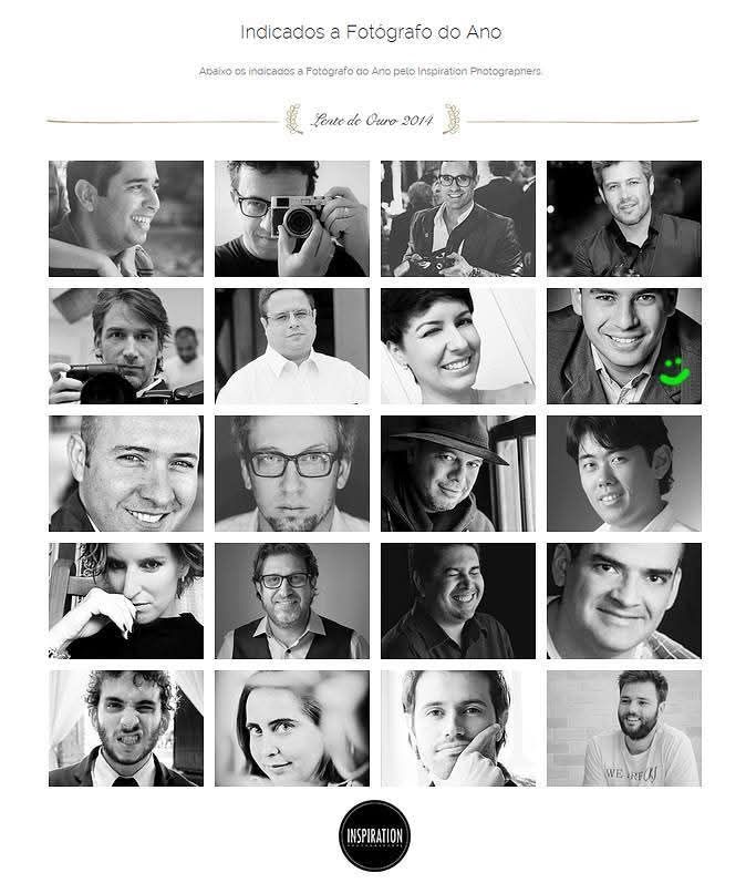 Collage of 20 black and white portrait photos of nominees for Fotografo do Ano award by Inspiration Photographers 2011.