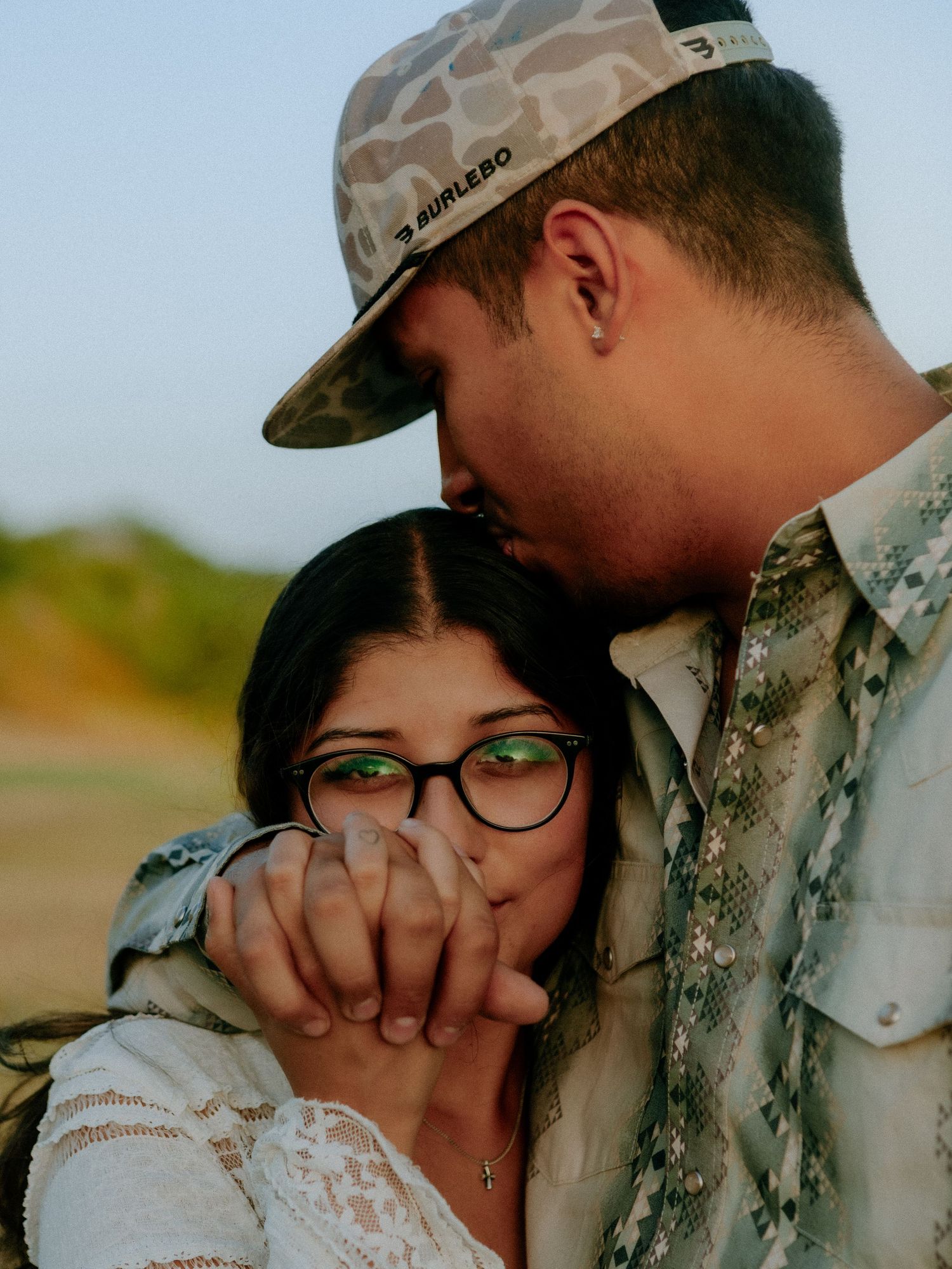 couple posing at barkley meadows park
