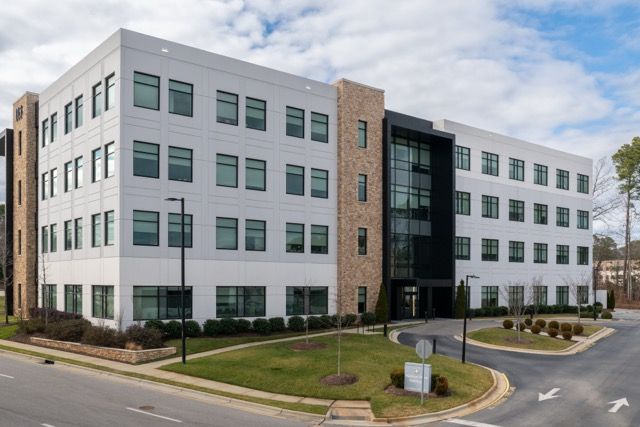 Modern commercial office building photographed in Raleigh, NC