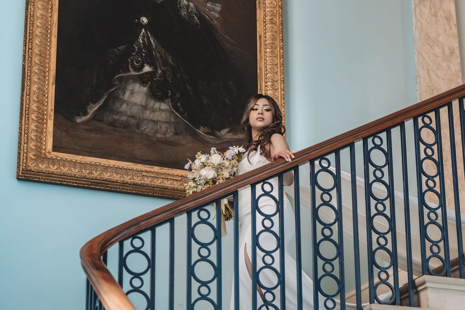 Newark Town Halls staircase a must have backdrop for your couples photos