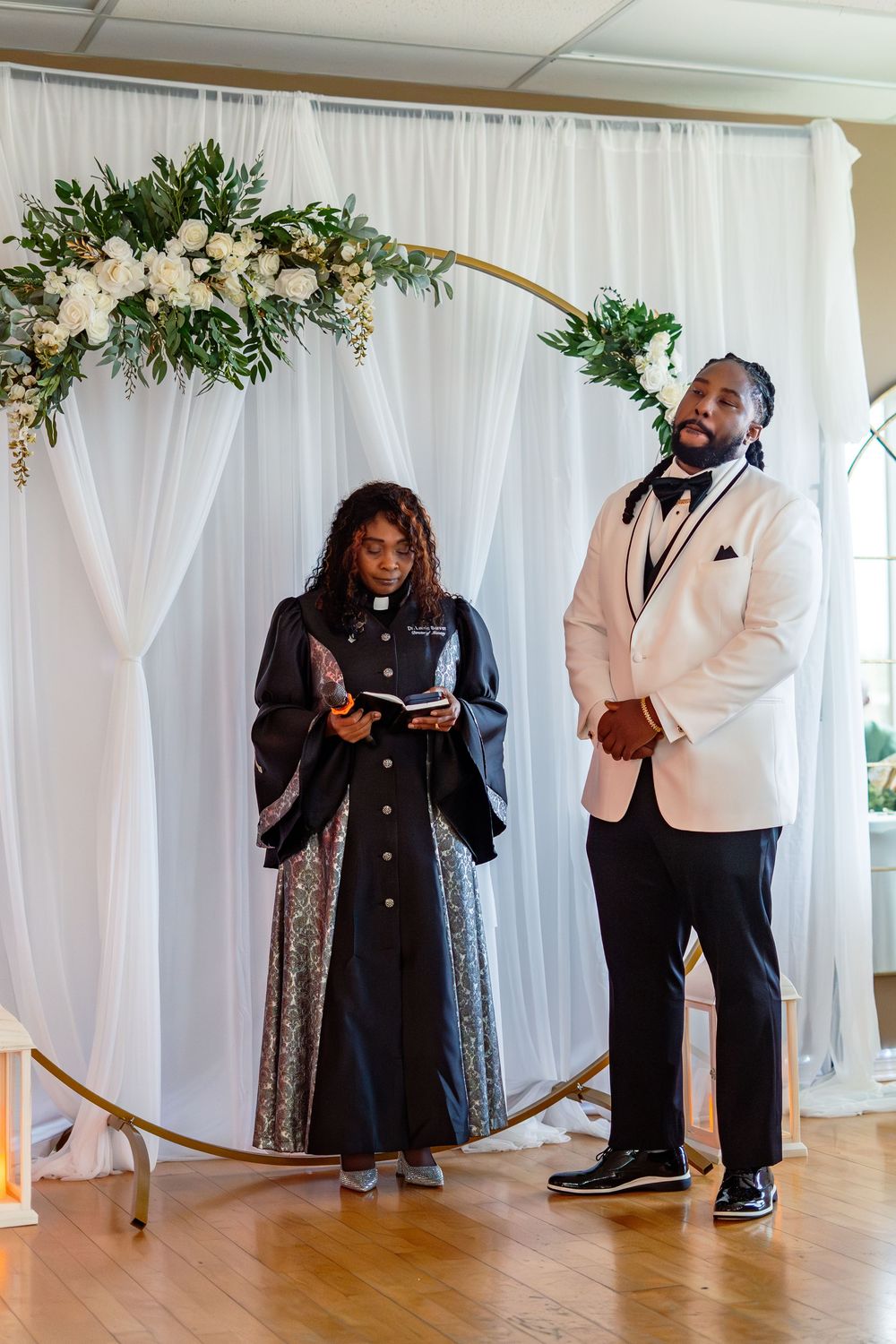 Viva Ballroom wedding venue in Palm Coast, Florida. Indoor wedding ceremony photography.