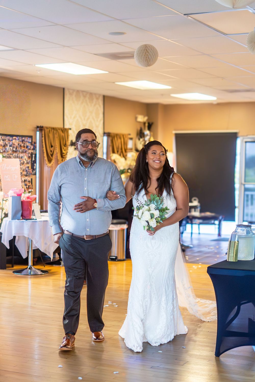 Viva Ballroom wedding venue in Palm Coast, Florida. Indoor wedding ceremony photography.