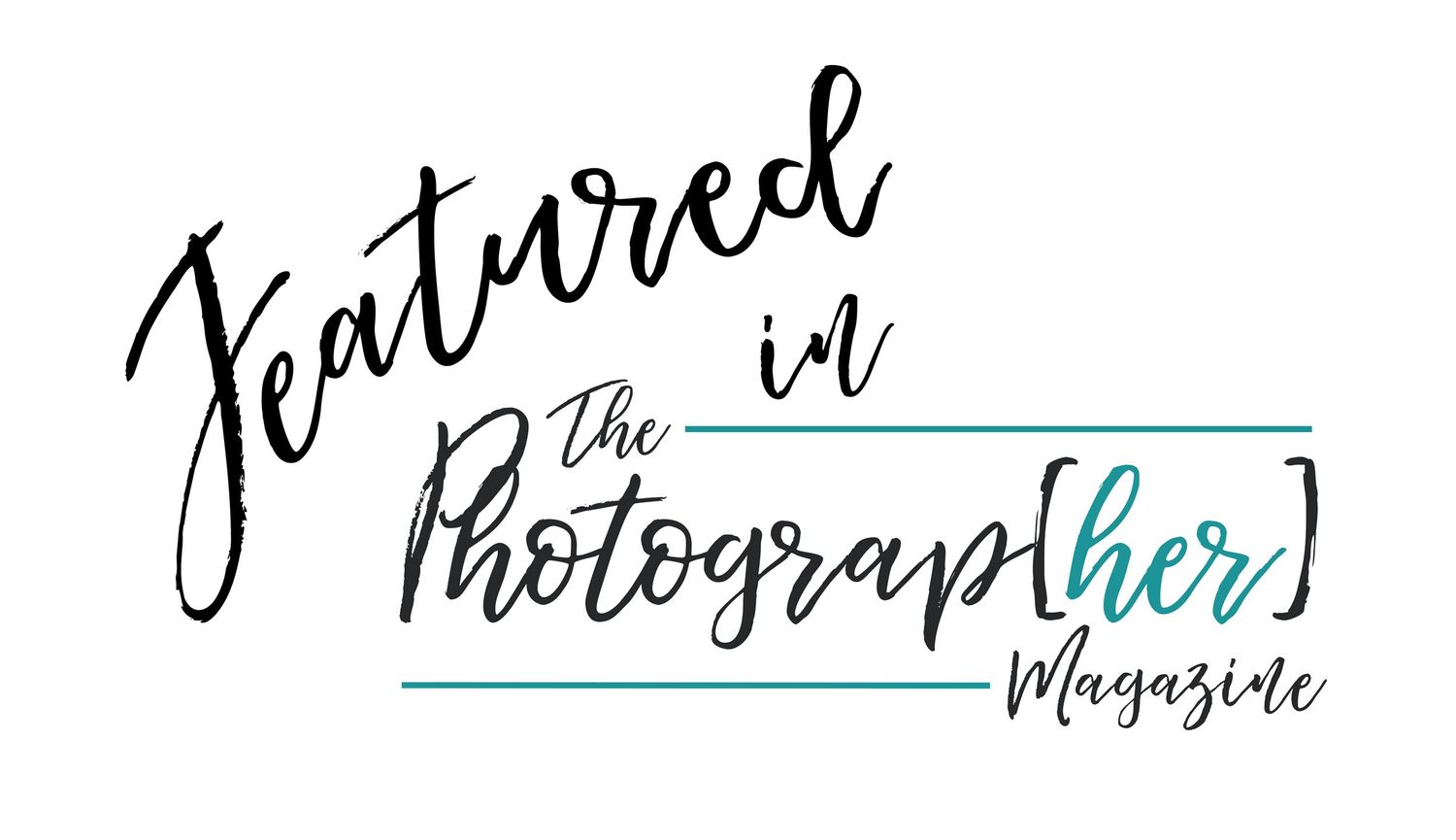 Featured in The Photographer Magazine script logo in black and teal design.