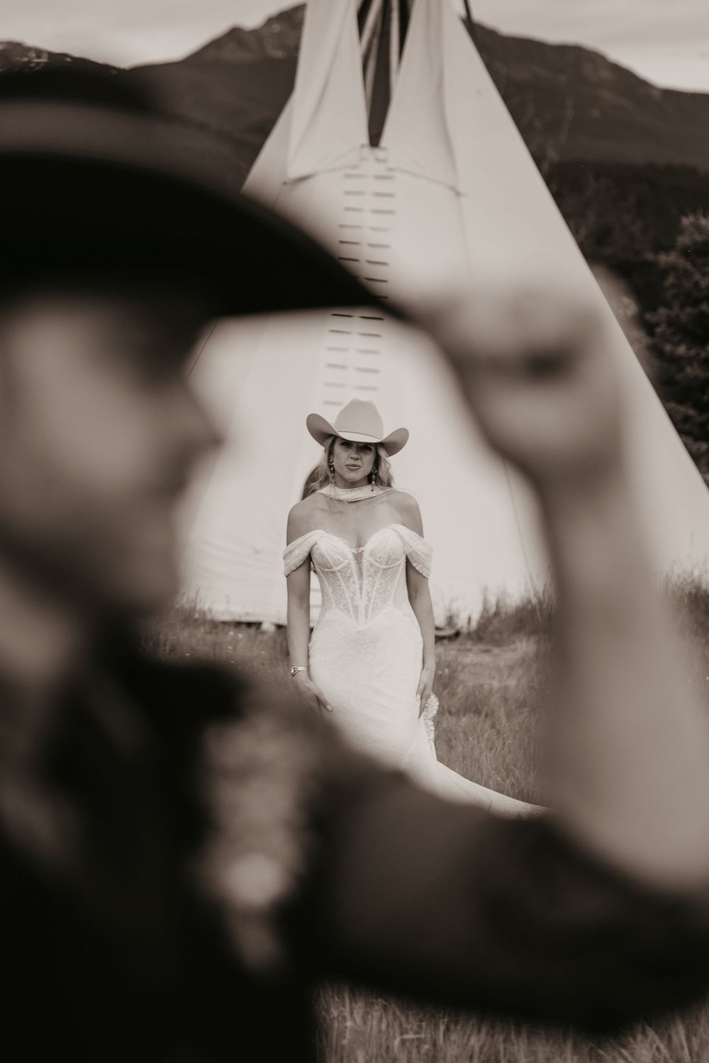 Cowboy groom shows off Western Bride at Copper Rose Ranch in Paradise Valley, in Pray, Montana by local Wedding Photographer Sabrina Marie