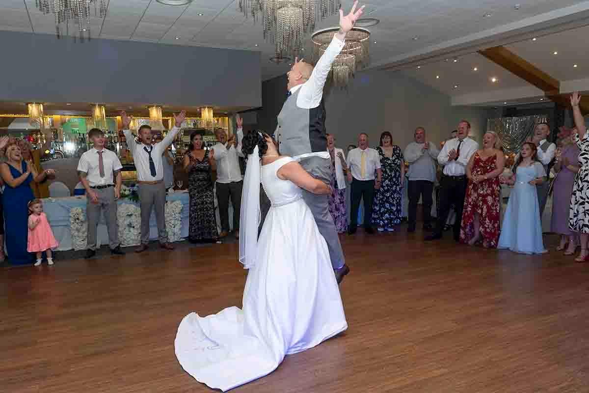 Bride and groom’s first dance at the White Heather Hotel near Wigton