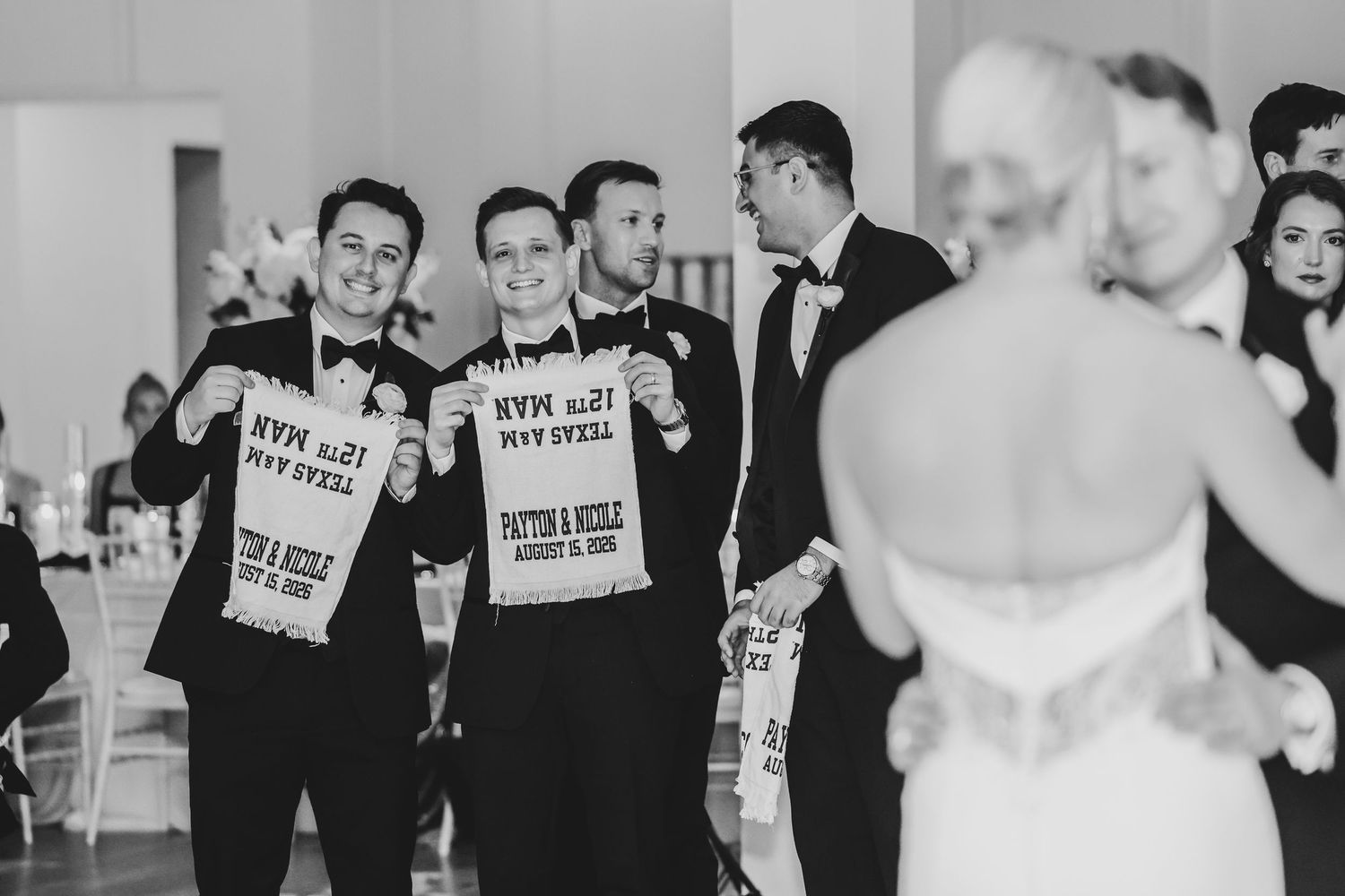 Wedding guests celebrating on the dance floor at a Dallas wedding