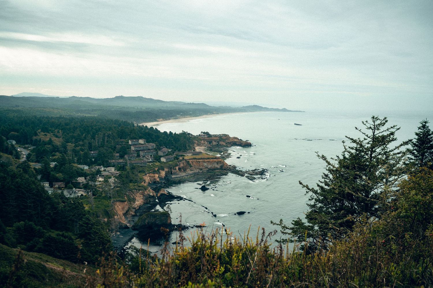 Otter Rock Lookout coastline. Oregon Coast Road trip travel photography - outdoor and wellness focused travel photography.