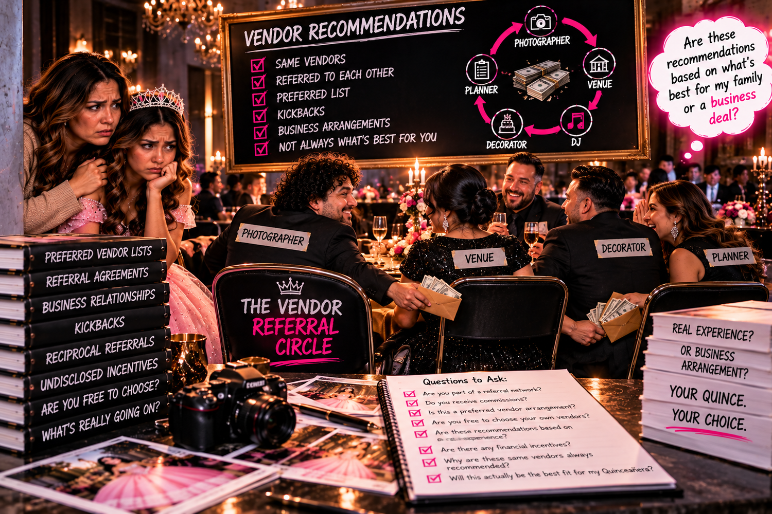 Copycat quinceanera photographer warning in Dallas Fort Worth featuring imitated websites, recycled planning blogs and marketing claims.