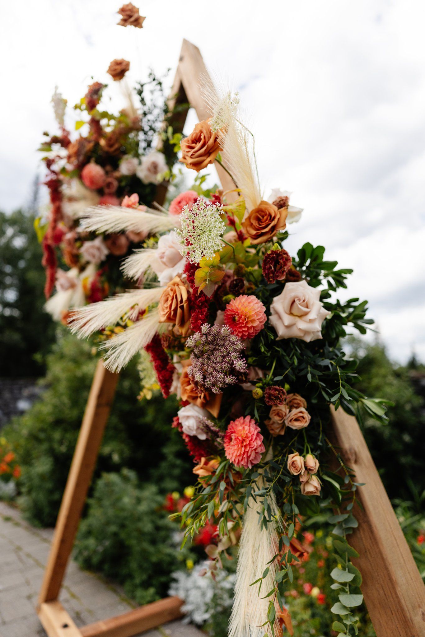 Floral ceremony arch at Azuridge Estate Hotel wedding