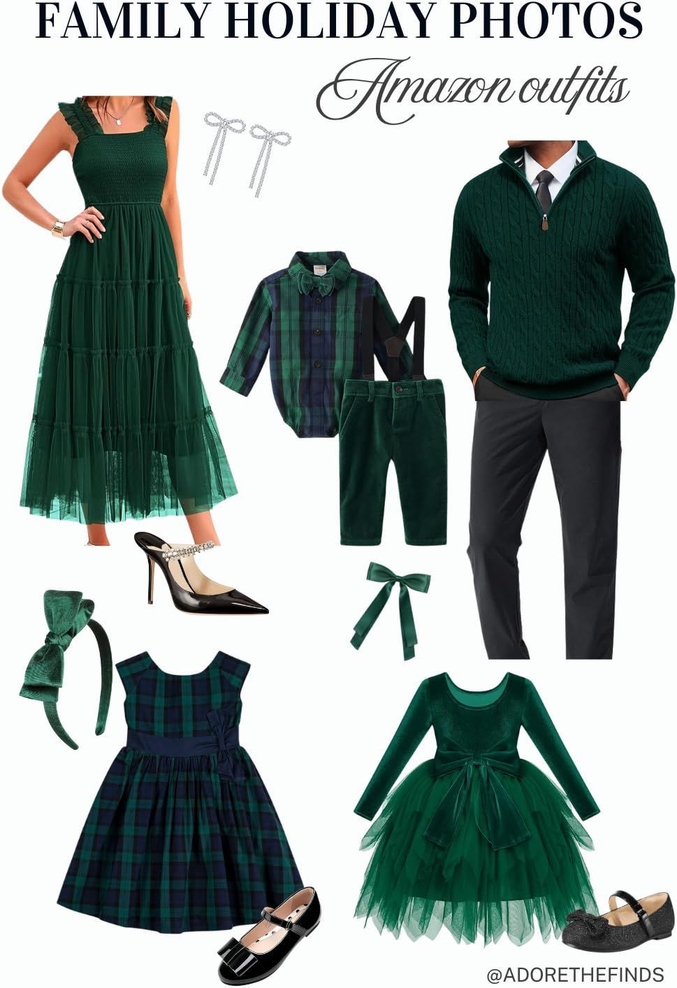 Pinterest collage of Christmas outfit ideas 2023 featuring burgundy, red, and neutral family holiday fashion ensembles.