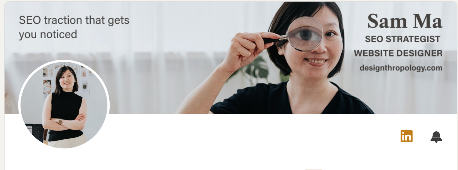 Instagram profile page for Designthropology, an SEO and web design agency based in South London and UK.