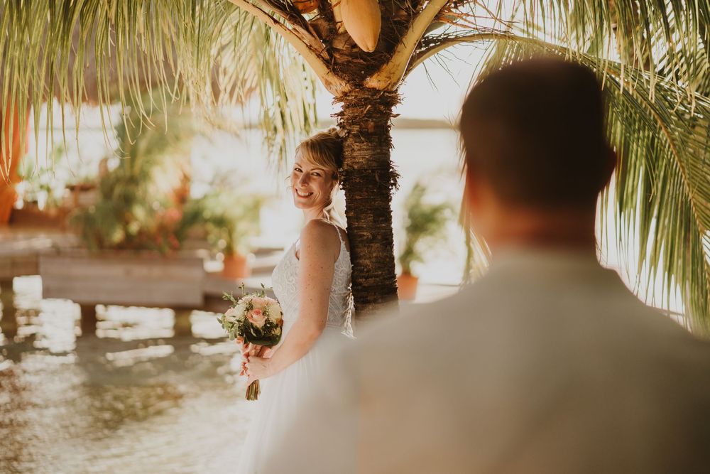 Natural wedding photography moment captured during an Aruba ceremony