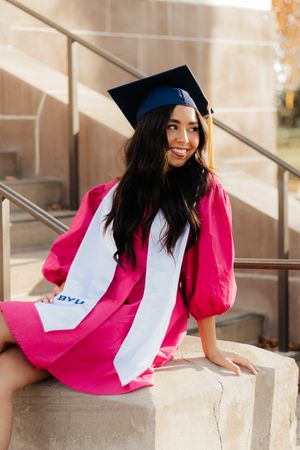 Girl Happy to Graduate