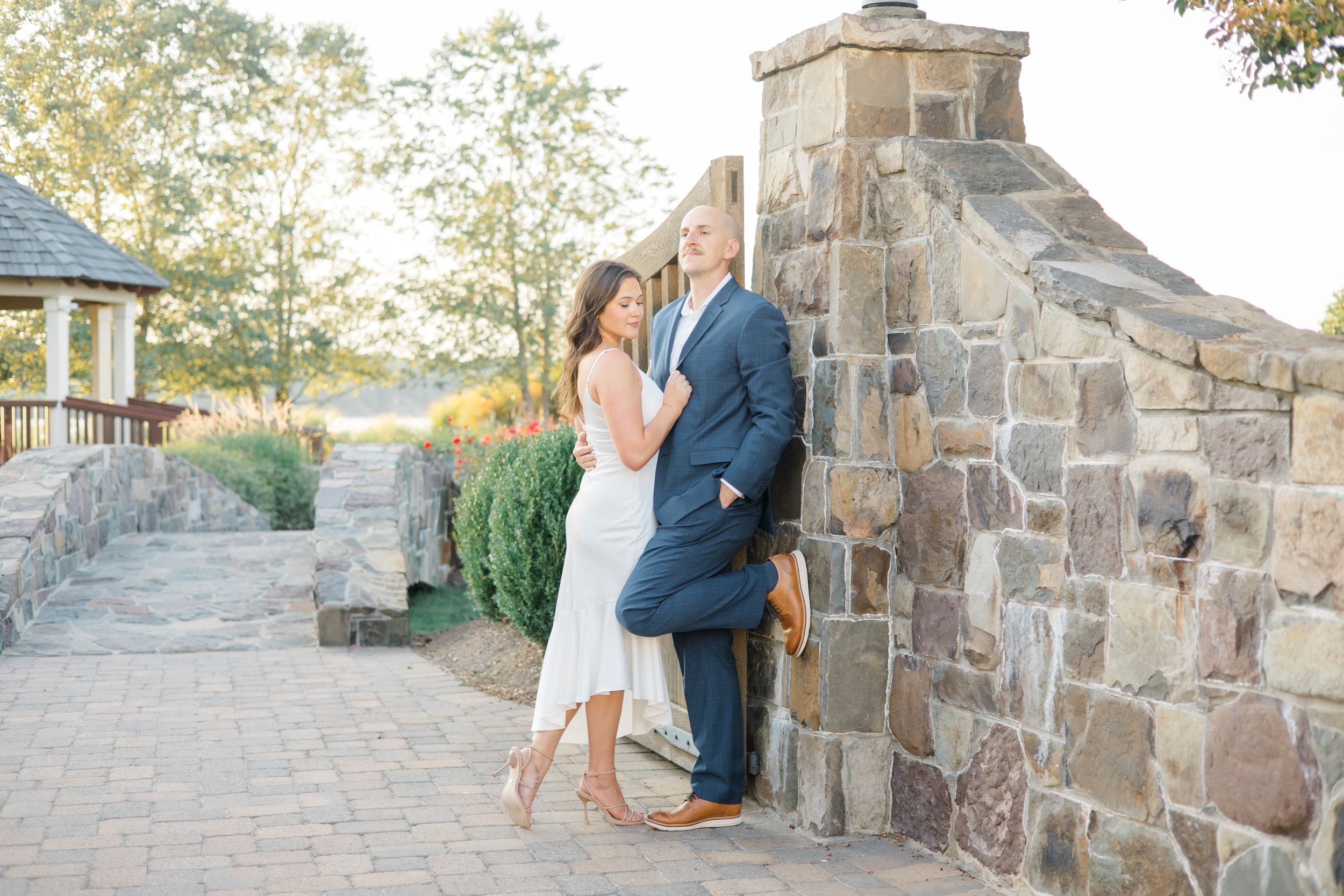Beautiful couple posing for engagement session