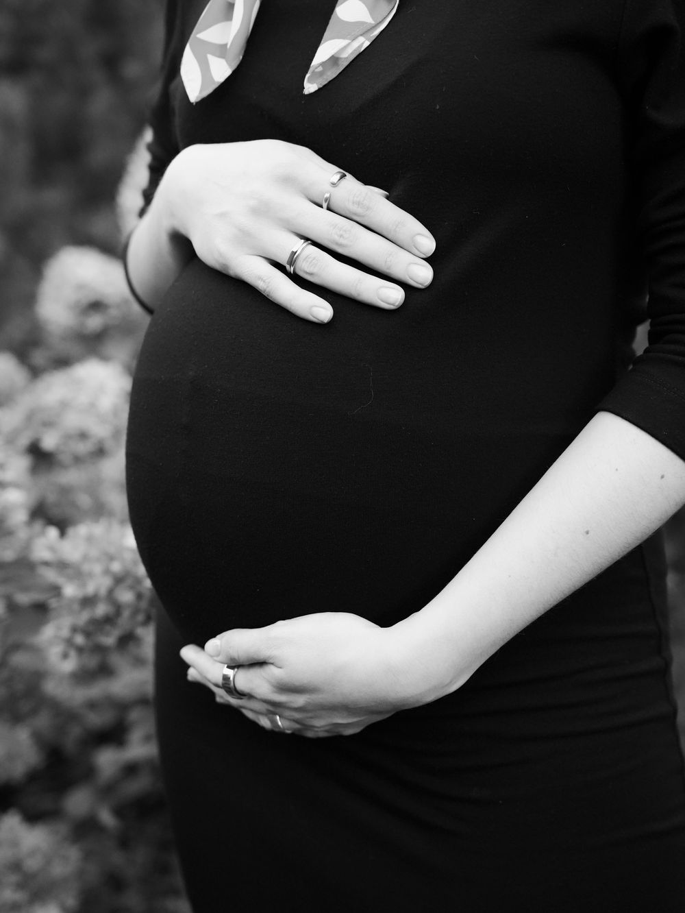 A pregnant woman's belly.