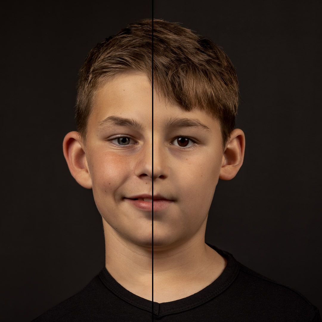 duoportret van twee zusjes in kleur