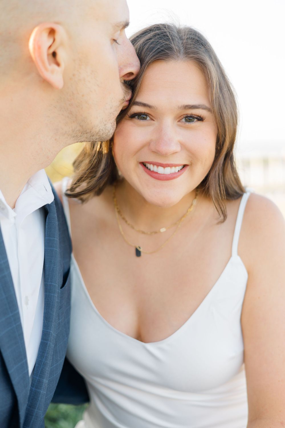 Beautiful couple posing for engagement session