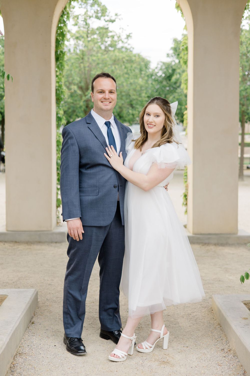 Beautiful couple posing for engagement session