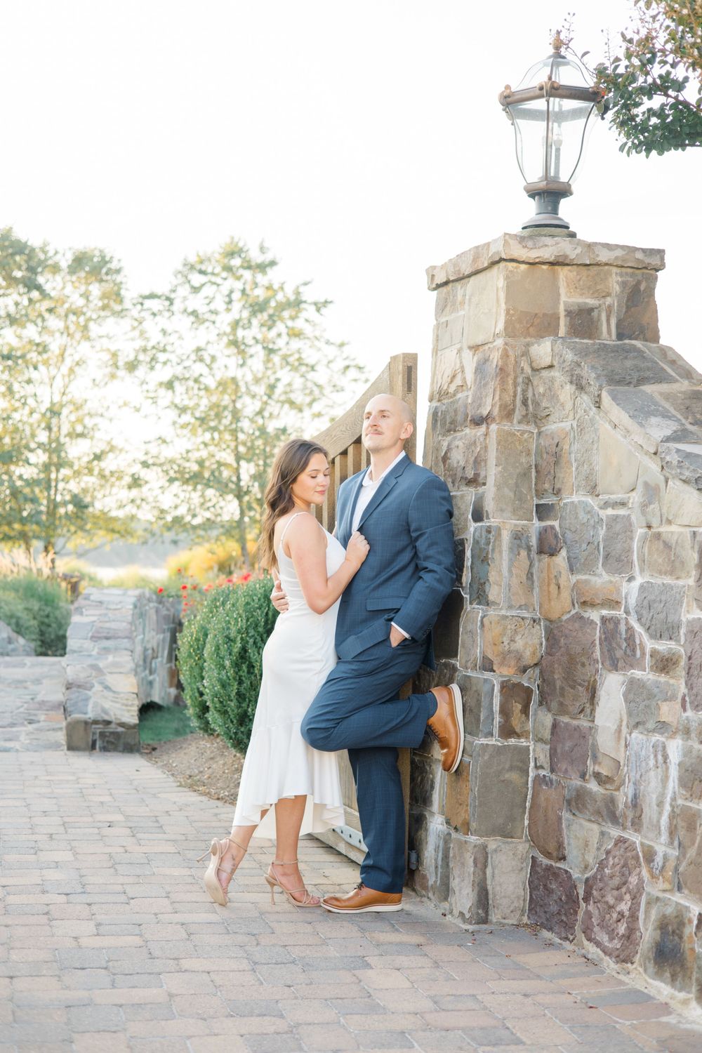 Beautiful couple posing for engagement session