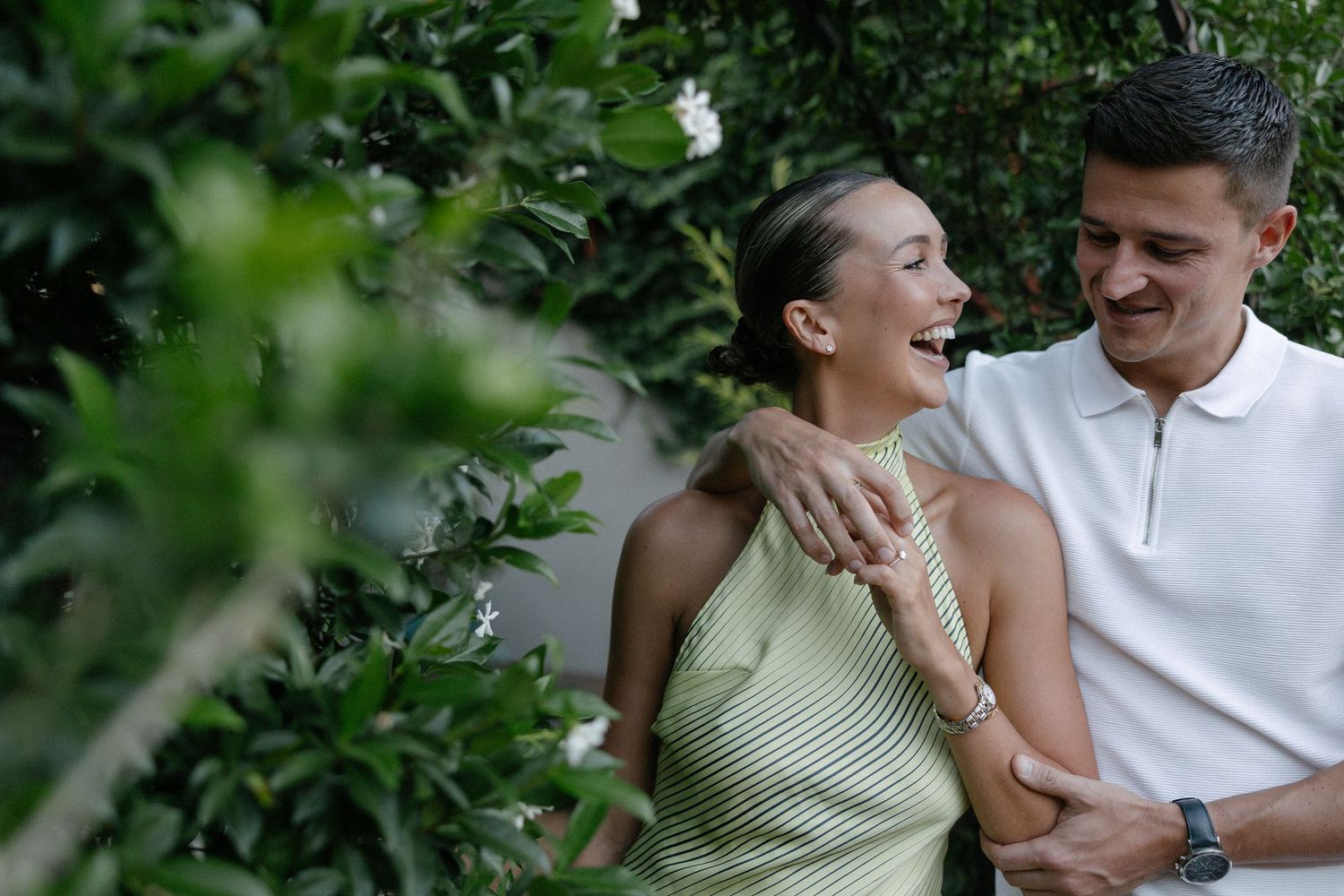 Leanne and Luke at De Zeven Guest Lodge proposal photos with Christene de Coning Photography in Stellenbosch, South Africa.