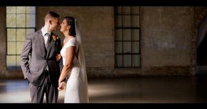 Industrial Wedding Portrait Bride and Groom Indoor