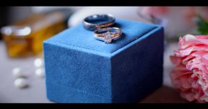 Wedding Ring Blue Ring Box Bridal Still Life