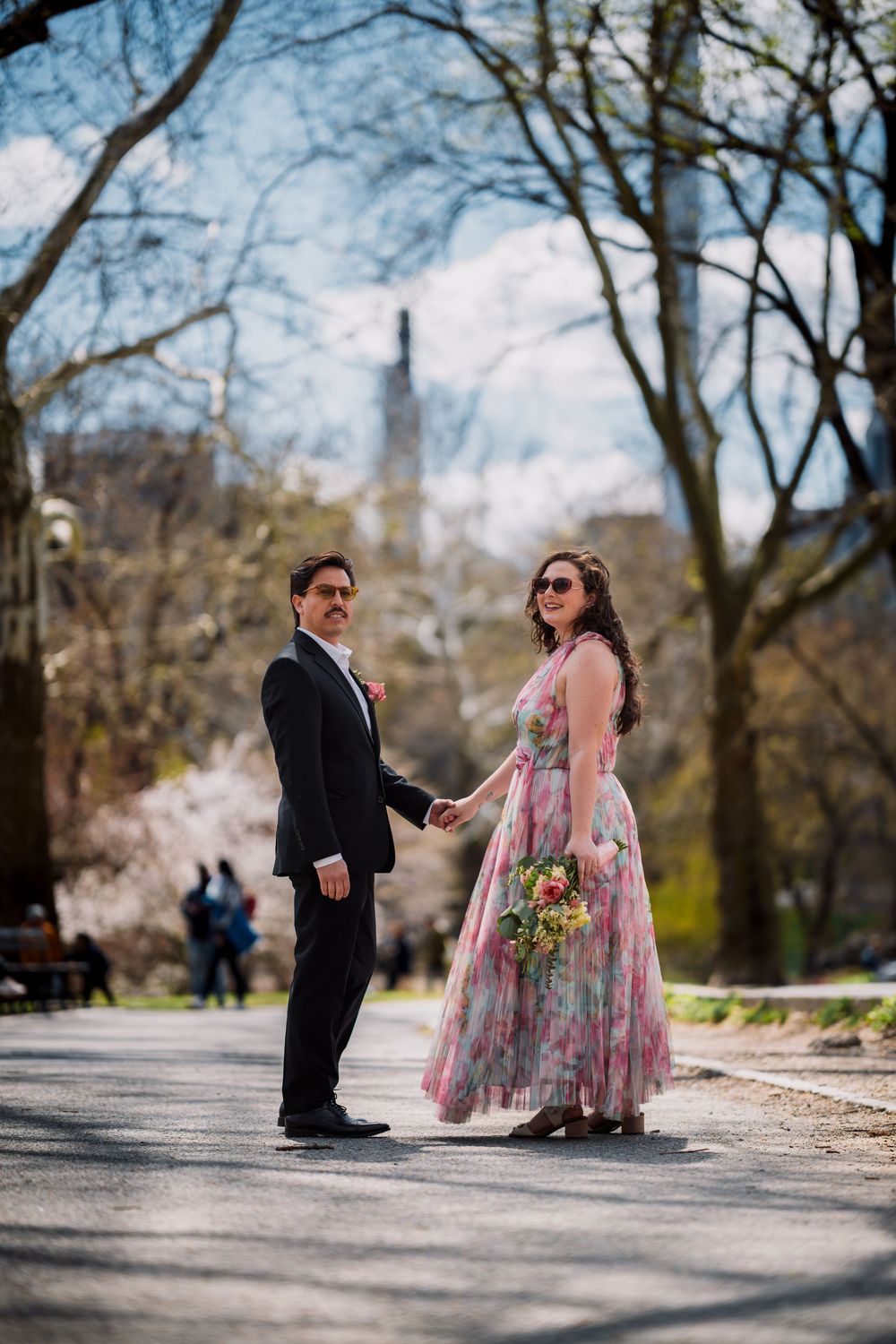 just married photoshoot at central park