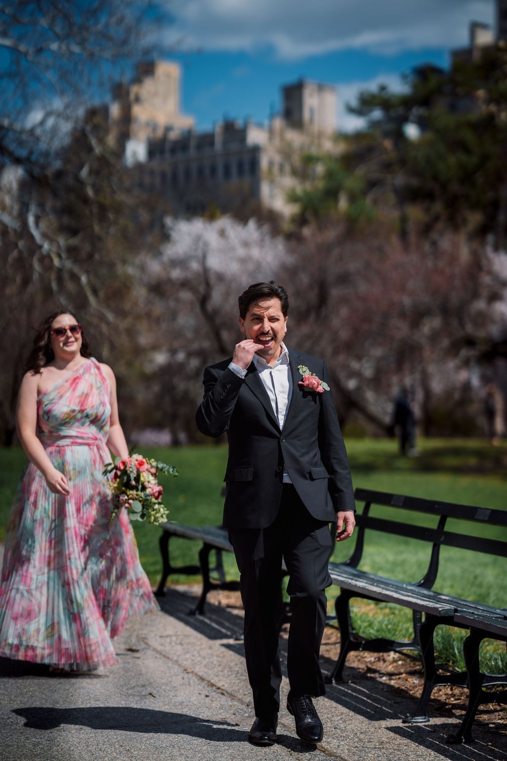 just married photoshoot at central park
