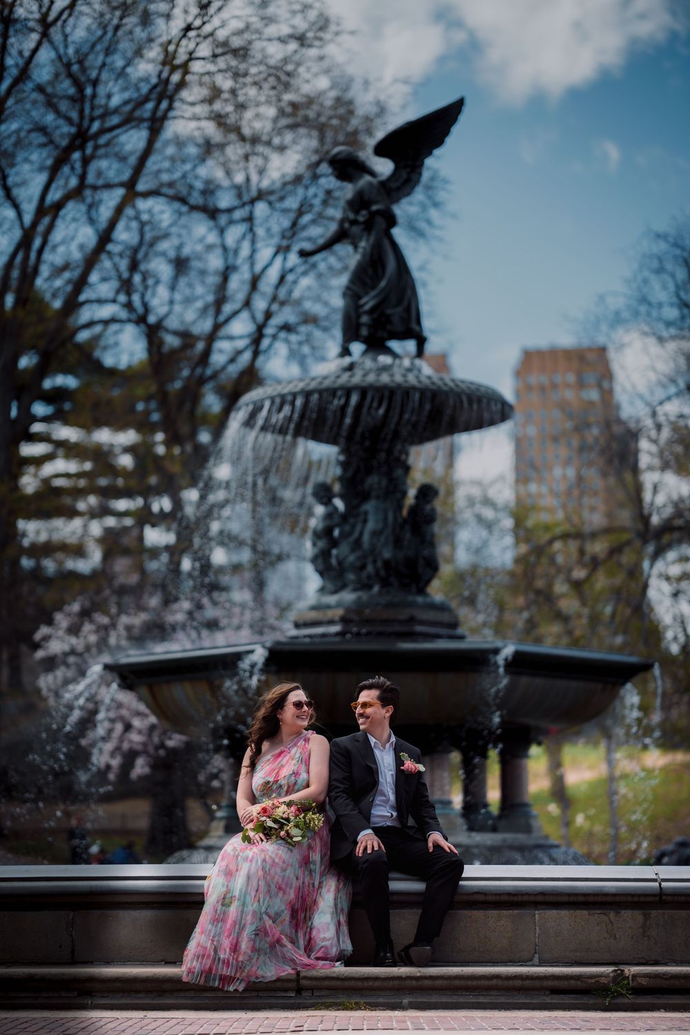 just married photoshoot at central park