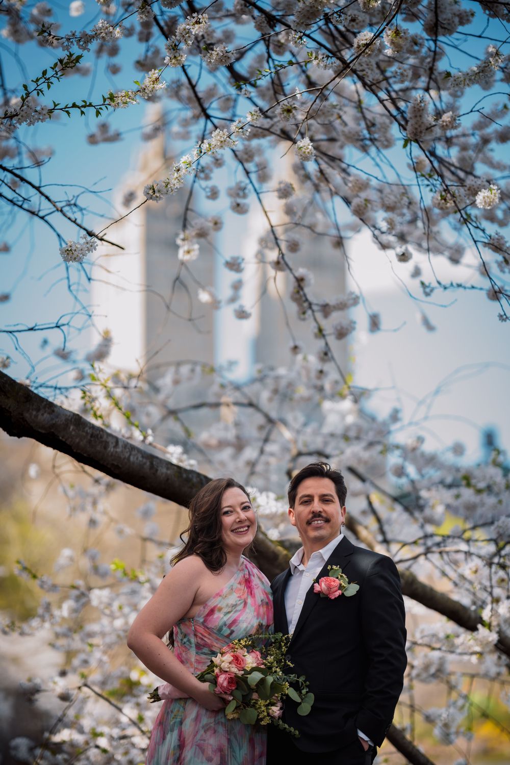 just married photoshoot at central park