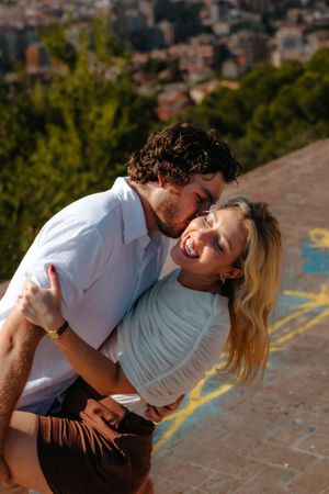 Golden hour couple photography at the Carmel Bunkers