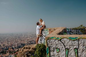 Romantic Barcelona love story photoshoot at Carmel Bunkers