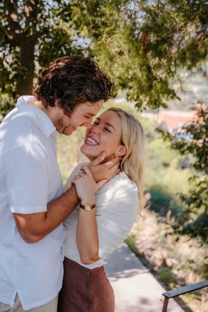 Intimate couple moment captured at the Carmel Bunkers