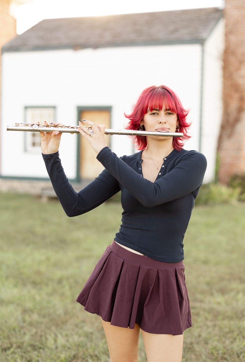Warrenton MO senior photographer senior girl with flute