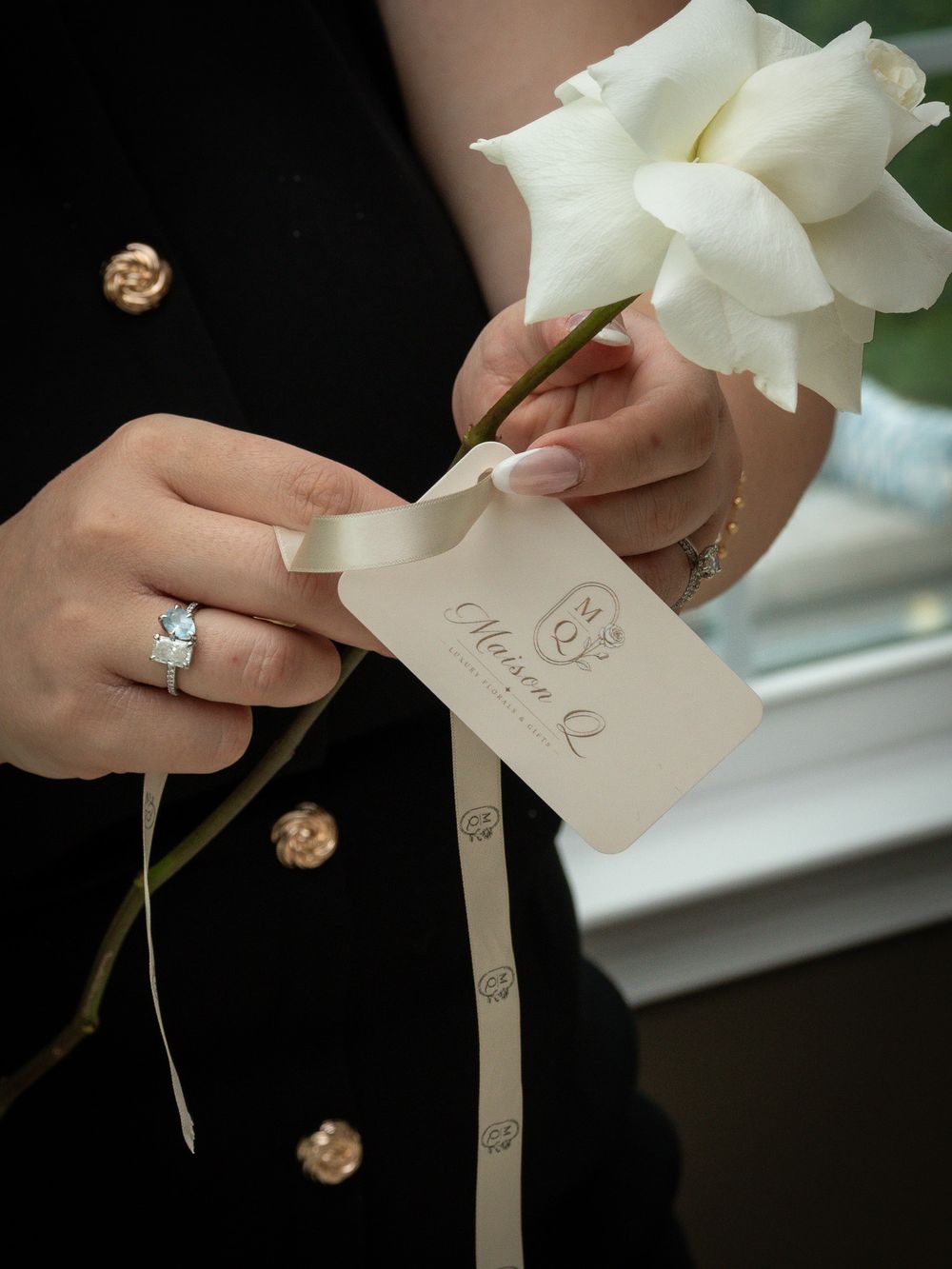 Business card on a floral stem in Strongsville.
