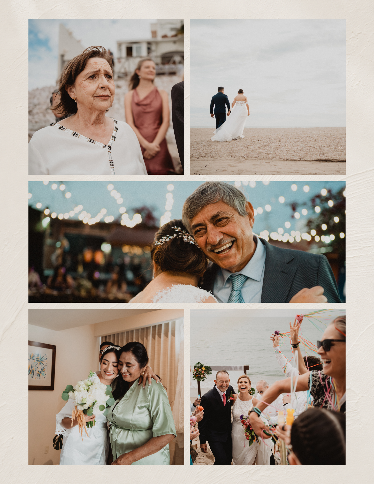 Natural and candid moments with couples, family and guests during destination weddings in Mexico.