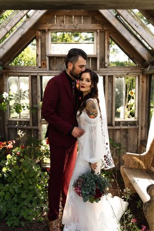 bride and groom portraits at angel anchor farm