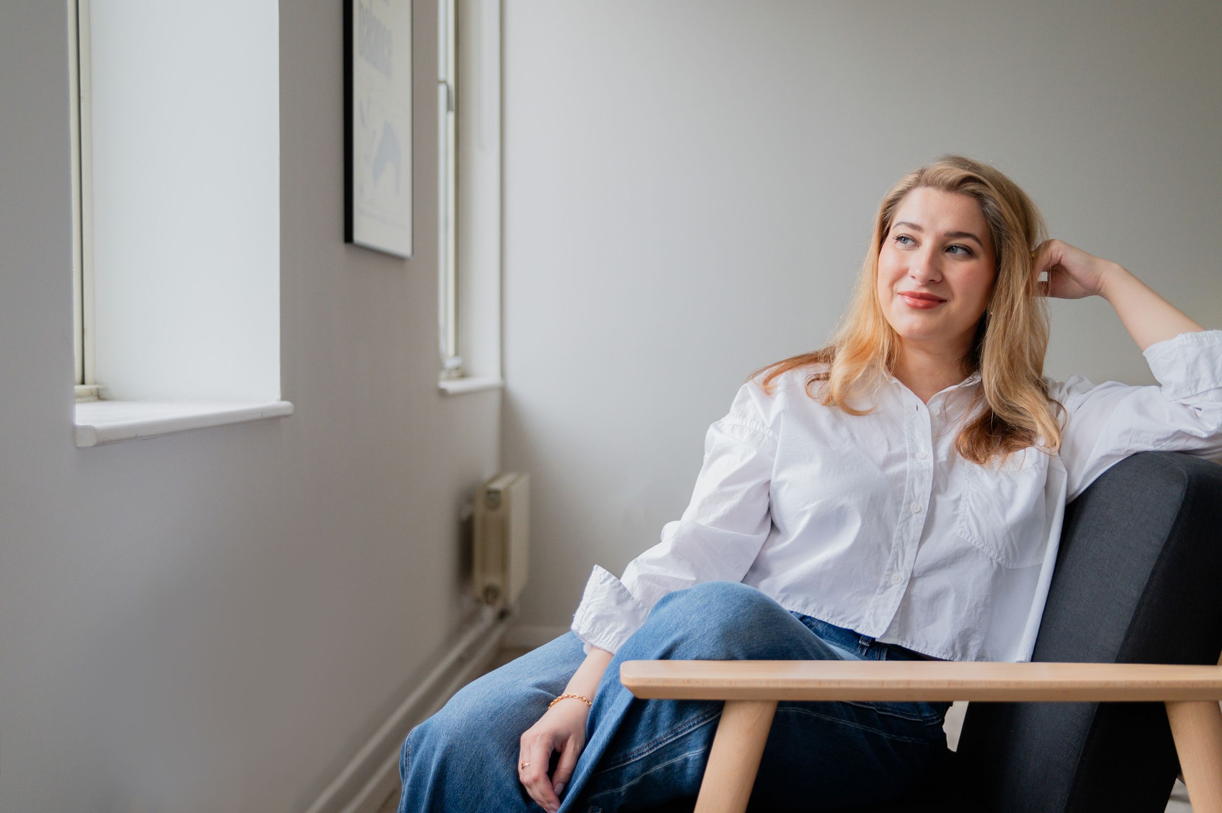indoor personal branding photography session in twickenham, west london