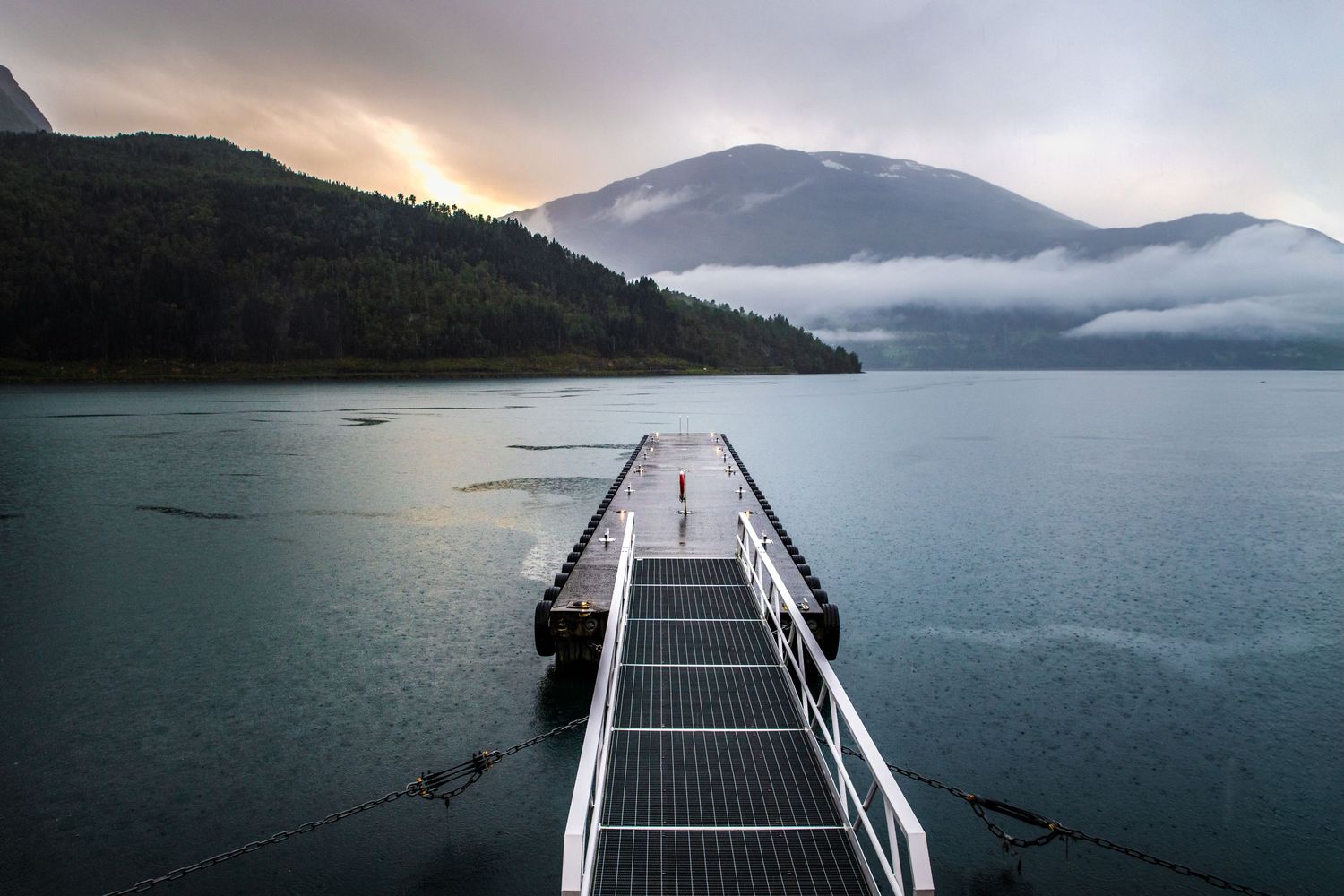 a rainy morning in Norway next to Loen Skylift